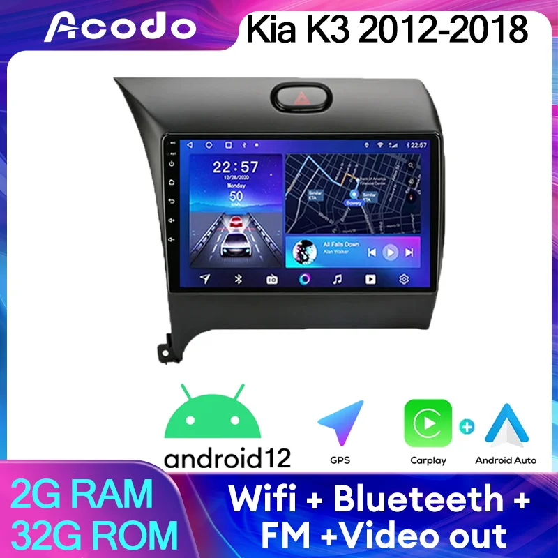 Автомобильный радиоприемник Acodo Android12 Carplay для Kia K3 2012-2018 GPS FM IPS экран WIFI BT автомобильный стерео Мультимедийный видеоплеер
Автомобильный радиоприемник Acodo Android12 Carplay для Kia K3 2012-2018 GPS FM IPS экран WIFI BT автомобильный стерео Мультимедийный видеоплеер