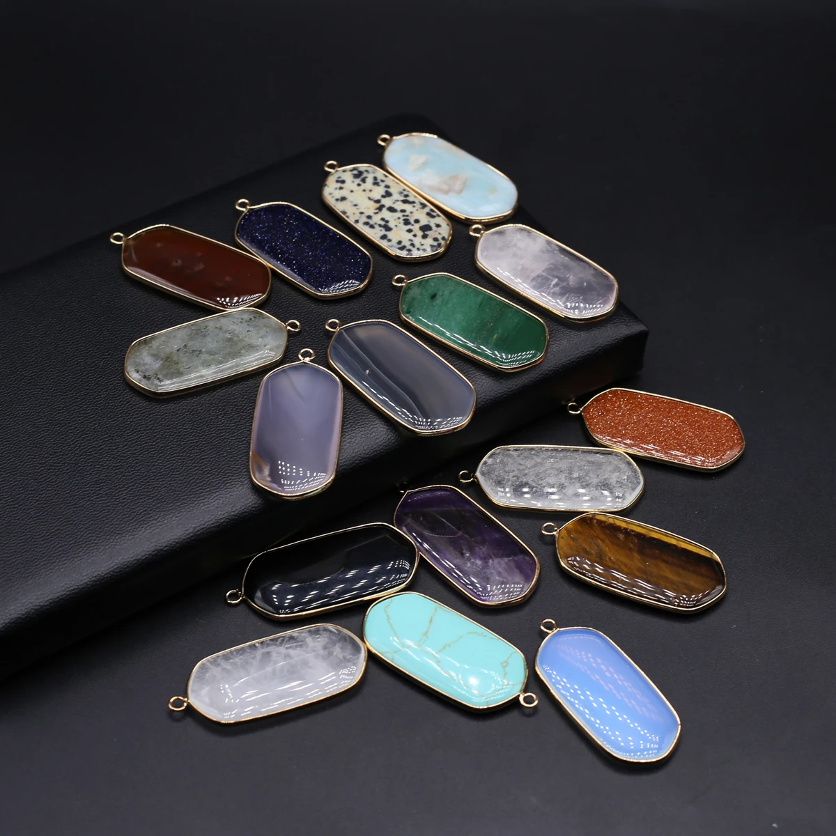 Natural Stone Pendant Labradorite/Agates Gold-Edge Hexagonal Pendant For Jewelry Making DIY Earrings Necklace Bracelet Accessory
Natural Stone Pendant Labradorite/Agates Gold-Edge Hexagonal Pendant For Jewelry Making DIY Earrings Necklace Bracelet Accessory