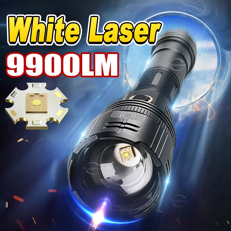 

2000 м ультра мощный светодиодный фонарик высокой мощности белый лазерный тактический фонарь USB перезаряжаемый фонарик 18650 фонарики для рыбалки