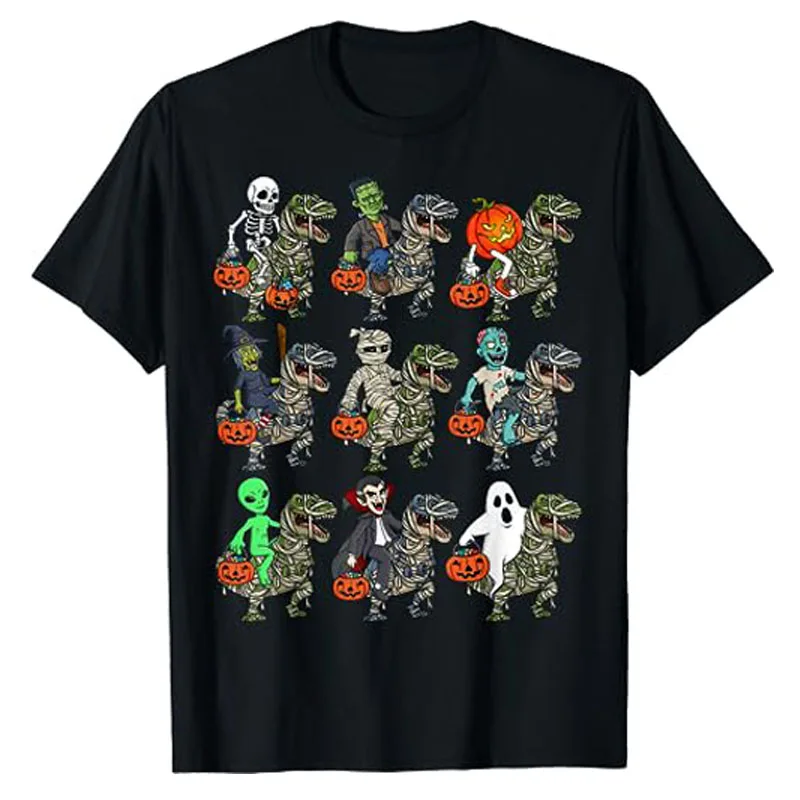 Halloween Skeleton Zombie Riding Mummy T Rex Dinosaur Vampire Boys T-Shirt Novelty Gifts Cute Humor Funny Graphic Tee Casual Top
Halloween Skeleton Zombie Riding Mummy T Rex Dinosaur Vampire Boys T-Shirt Novelty Gifts Cute Humor Funny Graphic Tee Casual Top