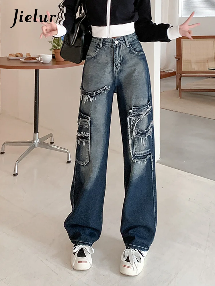 American Style Vintage Washed Jeans Women Autumn High Street Blue Jeans Loose Straight Wide Leg Pants Female Fashion S-XL
American Style Vintage Washed Jeans Women Autumn High Street Blue Jeans Loose Straight Wide Leg Pants Female Fashion S-XL