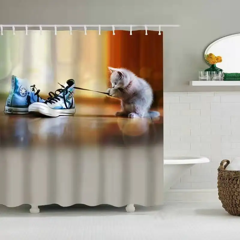 Cute Cat Animal Pet Waterproof Polyester Fabric Bathroom Anime Bath Curtain Cortina De Bano
Cute Cat Animal Pet Waterproof Polyester Fabric Bathroom Anime Bath Curtain Cortina De Bano