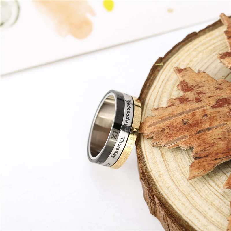 European and American popular steel and titanium time calendar rotary movement transfer ring
European and American popular steel and titanium time calendar rotary movement transfer ring