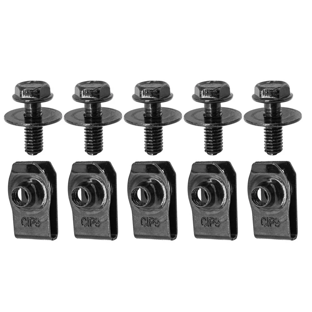 10pcs Car Body Bolts U-nut Clips M6 Engine Cover Undertray Splash Shield Guard Bumper Fender Liner Retainer Fastener Rivet Screw
10pcs Car Body Bolts U-nut Clips M6 Engine Cover Undertray Splash Shield Guard Bumper Fender Liner Retainer Fastener Rivet Screw