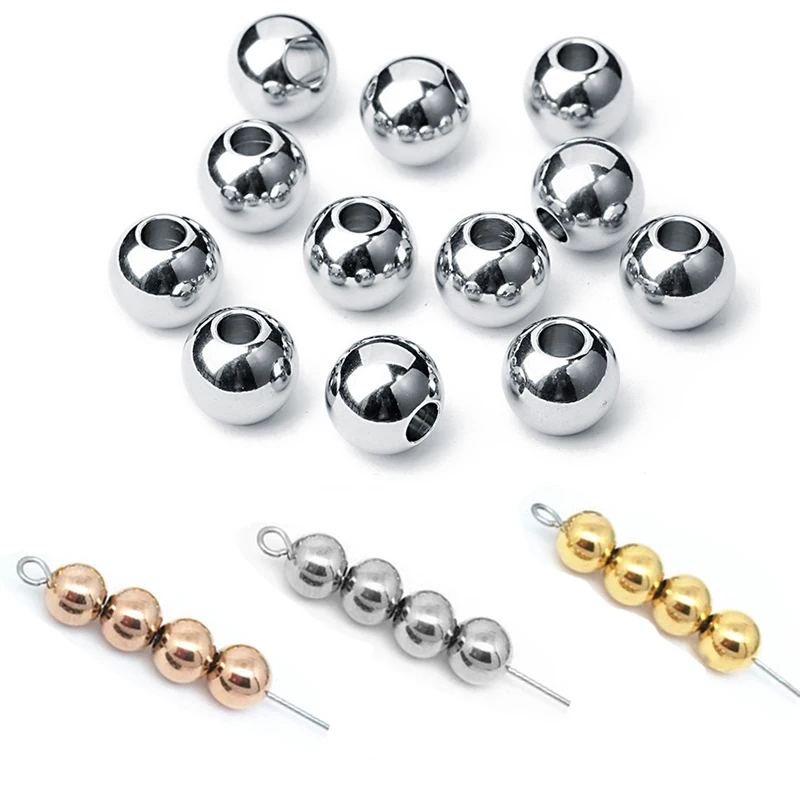 Gold Color 3/4/5/6/8MM Stainless Steel Spacer Beads Ball Metal Round Beads for Jewelry Bracelet Making DIY Accessories Findings 
Gold Color 3/4/5/6/8MM Stainless Steel Spacer Beads Ball Metal Round Beads for Jewelry Bracelet Making DIY Accessories Findings