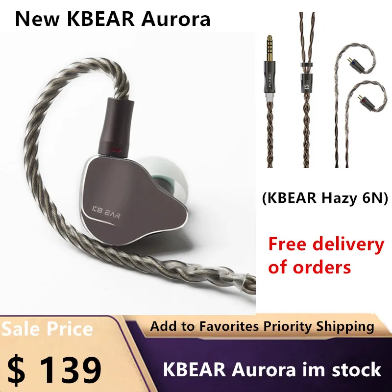 New KBEAR Aurora Single Dynamic Nano Titanium Diaphragm HiFi Wired Earbuds Earphone Headphone DJ Monitor Headset I3 Pro TK2 IEMs
New KBEAR Aurora Single Dynamic Nano Titanium Diaphragm HiFi Wired Earbuds Earphone Headphone DJ Monitor Headset I3 Pro TK2 IEMs