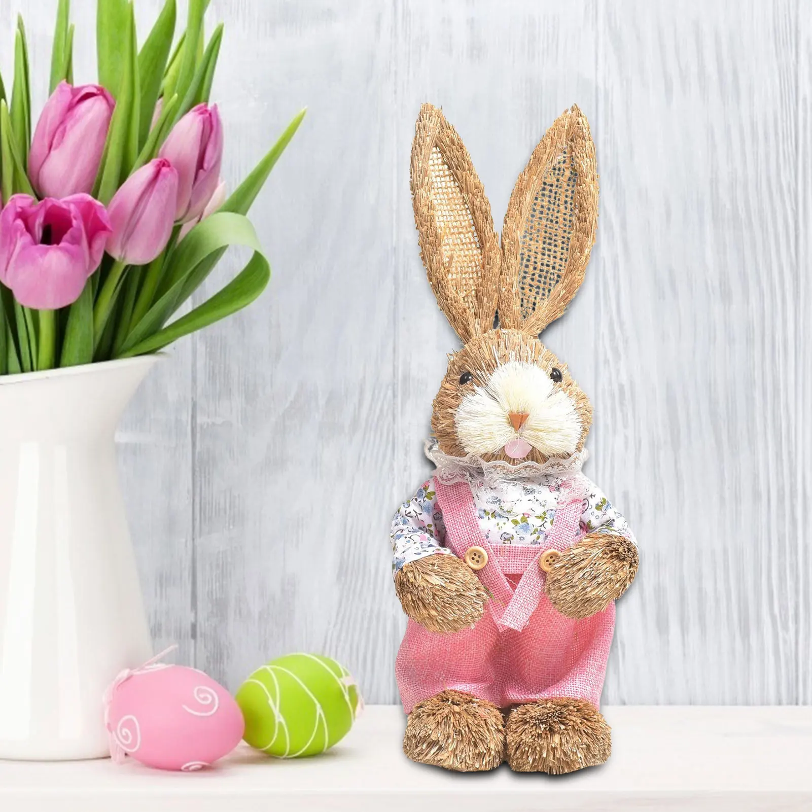 Easter Decorations Standing Straw Woven Bunny Figurine Standing Easter Bunny Statue Holding Carrot Tabletopper Office Home Decor
Easter Decorations Standing Straw Woven Bunny Figurine Standing Easter Bunny Statue Holding Carrot Tabletopper Office Home Decor