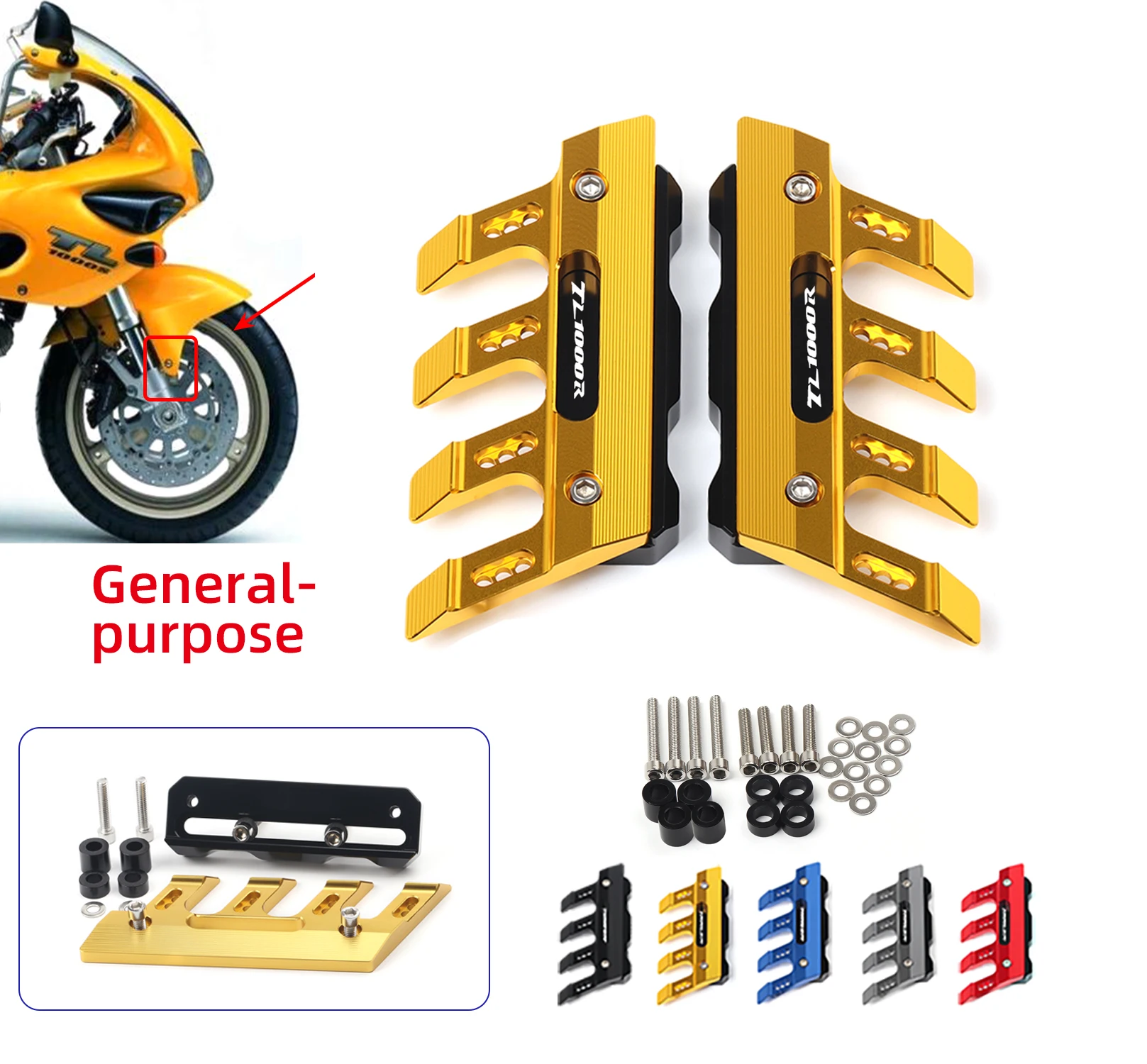 

Motorcycle Front Fender Side Protection Guard Mudguard Sliders For Suzuki TL1000R TL 1000R Accessories universal