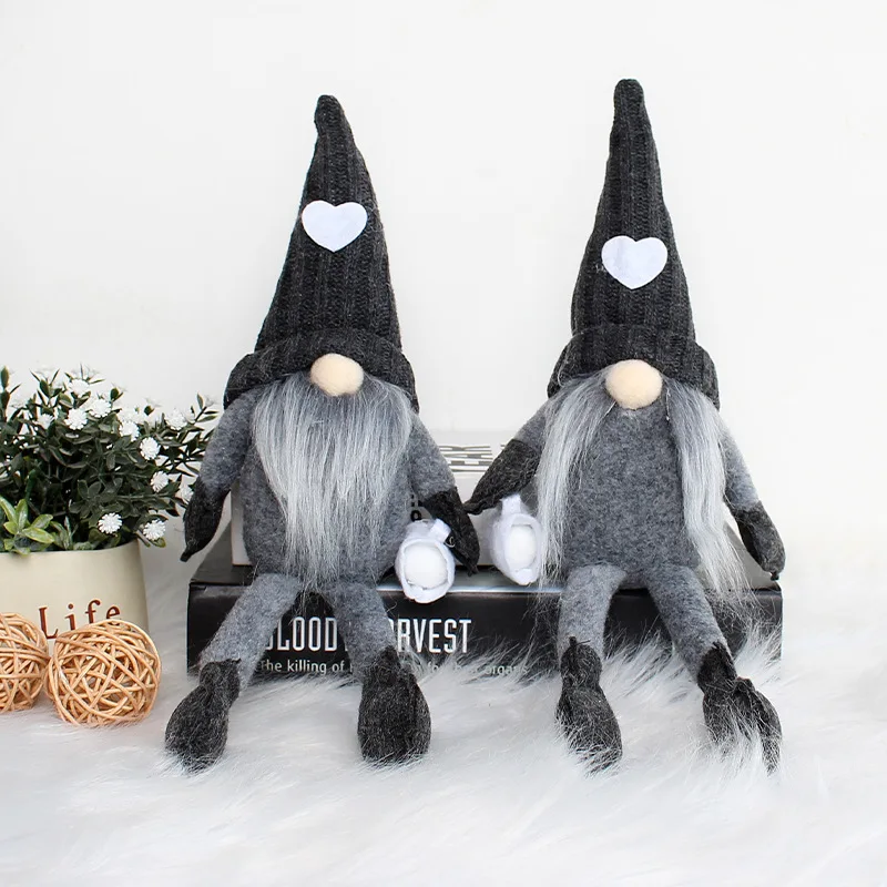 

Handmade Christmas Gnome Decoration Swedish Gnome,15.7'' Chirstmas Plush Toy,Scandinavian Style Decor,Dangle Leg Shelf Sitters