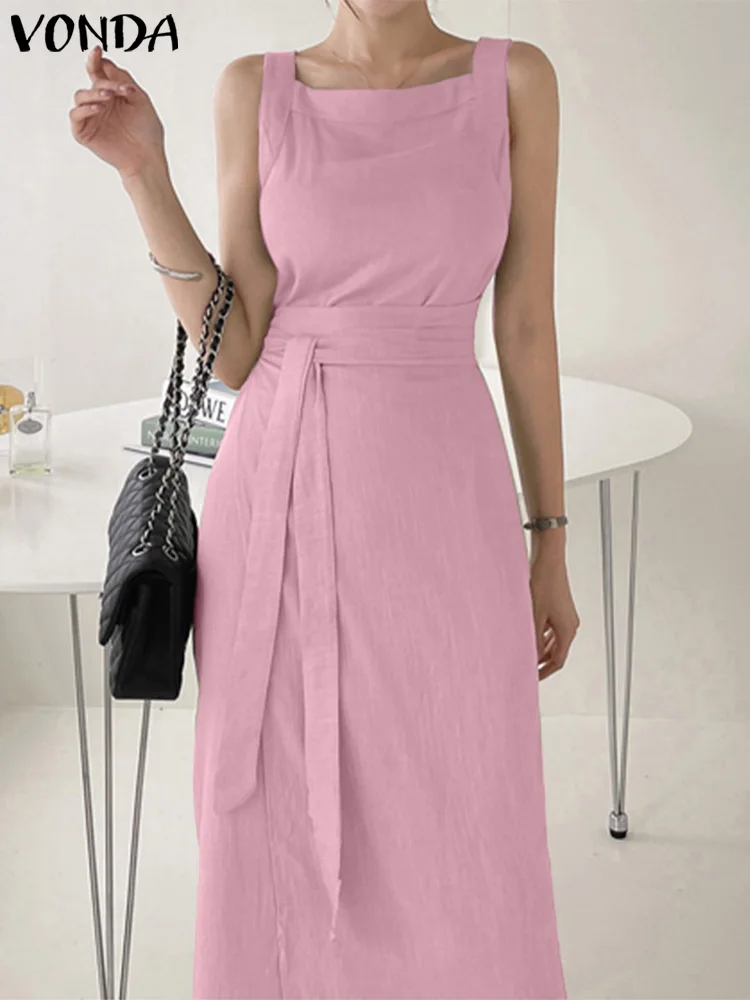 VONDA Sexy Office Sundress 2023 Women Sleeveless Straps Long Shirt Dress Casual Solid Color Elegant Streetwear Vestido Belt
VONDA Sexy Office Sundress 2023 Women Sleeveless Straps Long Shirt Dress Casual Solid Color Elegant Streetwear Vestido Belt