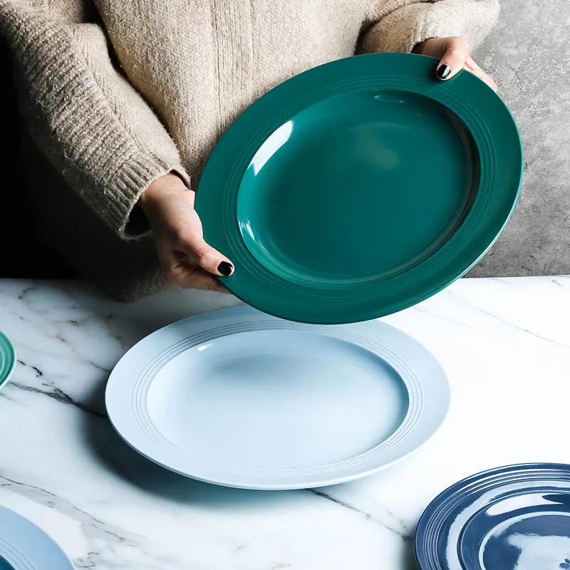 8/11inch round ceramic plate, western restaurant steak plate, macaron color pasta plate, solid color large flat plate tableware
8/11inch round ceramic plate, western restaurant steak plate, macaron color pasta plate, solid color large flat plate tableware