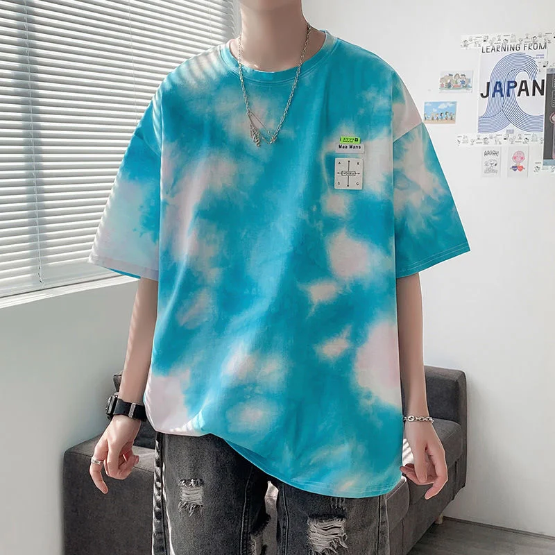 Футболка мужская оверсайз в стиле Харадзюку, модный топ с коротким рукавом, Повседневная летняя одежда в стиле унисекс, синий цвет 
Футболка мужская оверсайз в стиле Харадзюку, модный топ с коротким рукавом, Повседневная летняя одежда в стиле унисекс, синий цвет