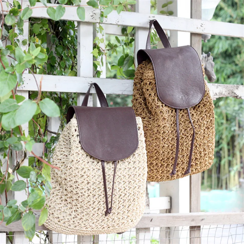 Girl Pu leather cover straw backpack leisure Woven School Bag Knitting Backpacks Beach Bag For Ladies Travel Holiday bag
Girl Pu leather cover straw backpack leisure Woven School Bag Knitting Backpacks Beach Bag For Ladies Travel Holiday bag