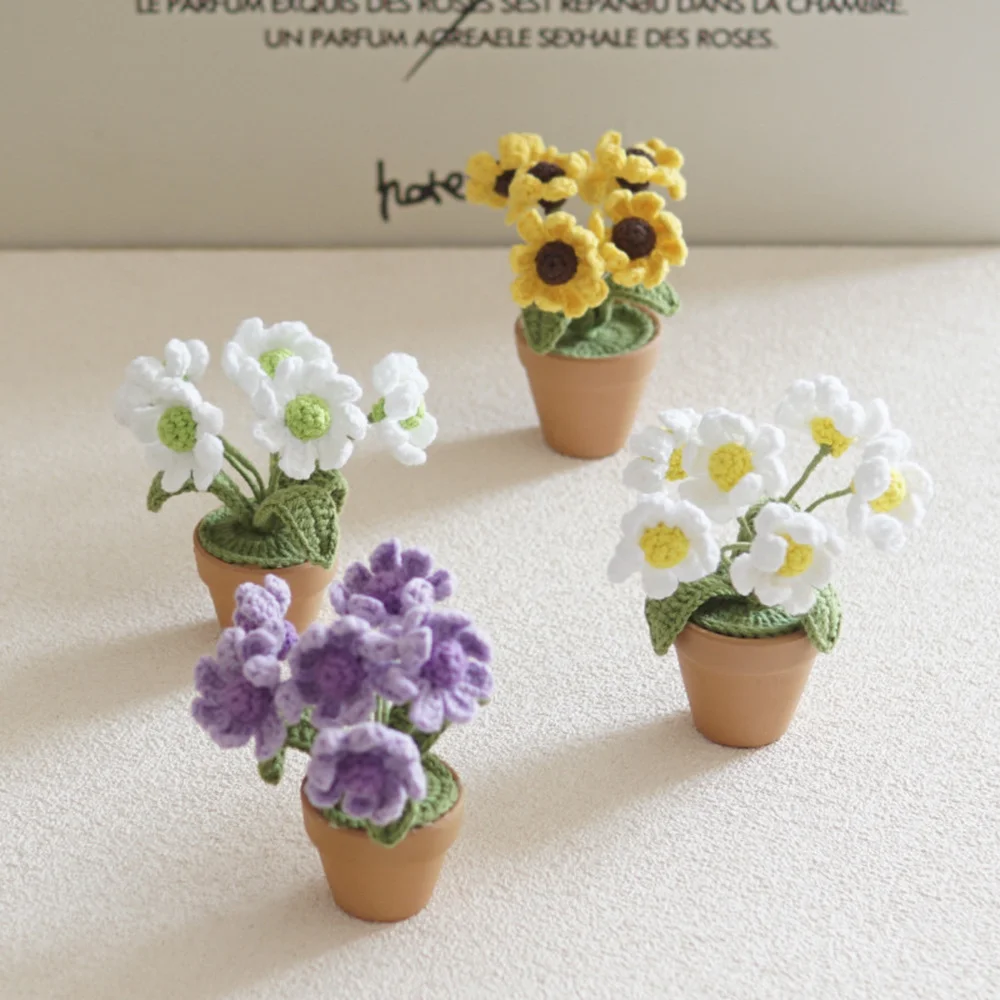 Car Decoration Flower DIY Hand-woven Daisy Potted Wedding Decoration Simulation Flower Potted Home Green Plant Decoration 11x8cm
Car Decoration Flower DIY Hand-woven Daisy Potted Wedding Decoration Simulation Flower Potted Home Green Plant Decoration 11x8cm