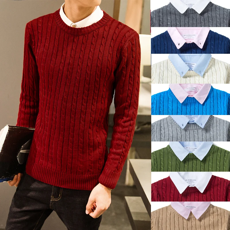 Winter New Men's Japanese Retro Twist Round Neck Solid Color Jacquard Pullover Sweater Couple Wear Solid Color Warm Sweater
Winter New Men's Japanese Retro Twist Round Neck Solid Color Jacquard Pullover Sweater Couple Wear Solid Color Warm Sweater