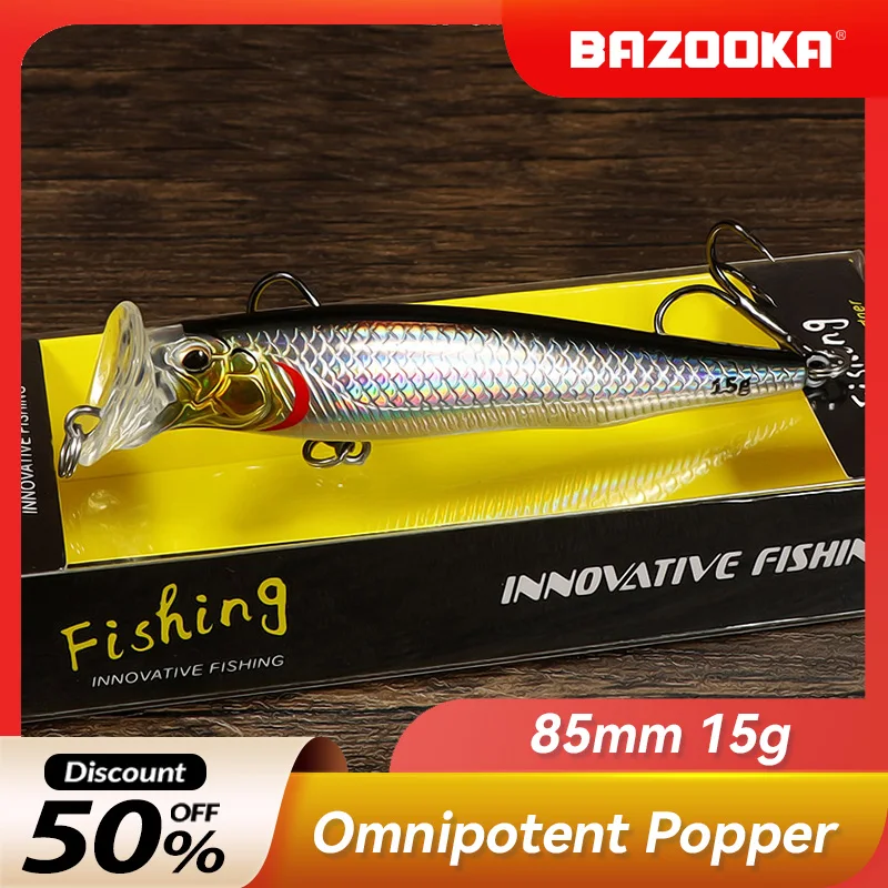 

Bazooka Popper Fishing Lure Crankbait Topwater Bait Wobblers Minnow Hard Floating VIB Spinning Plastic Walker Bass Pike Trolling