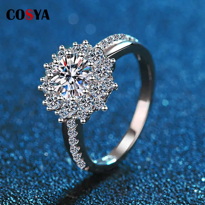 COSYA S925 Sterling Silver Mossonite Rings for Women Sunflower Wedding Ring 1CT D Moissanite Full Diamond Ring Fine Jewelry
COSYA S925 Sterling Silver Mossonite Rings for Women Sunflower Wedding Ring 1CT D Moissanite Full Diamond Ring Fine Jewelry