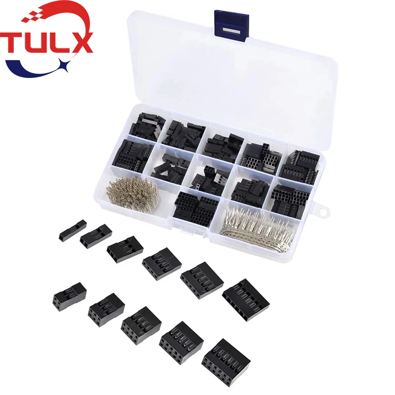 620Pcs/ Box Du Pont Connector 2.54MM Kit1P 2P 3P 4P 5P 6P Male Female Reed Docking Piece Set Kit 2x2P 2x3P 2x4P 2x5P 2x6P
620Pcs/ Box Du Pont Connector 2.54MM Kit1P 2P 3P 4P 5P 6P Male Female Reed Docking Piece Set Kit 2x2P 2x3P 2x4P 2x5P 2x6P