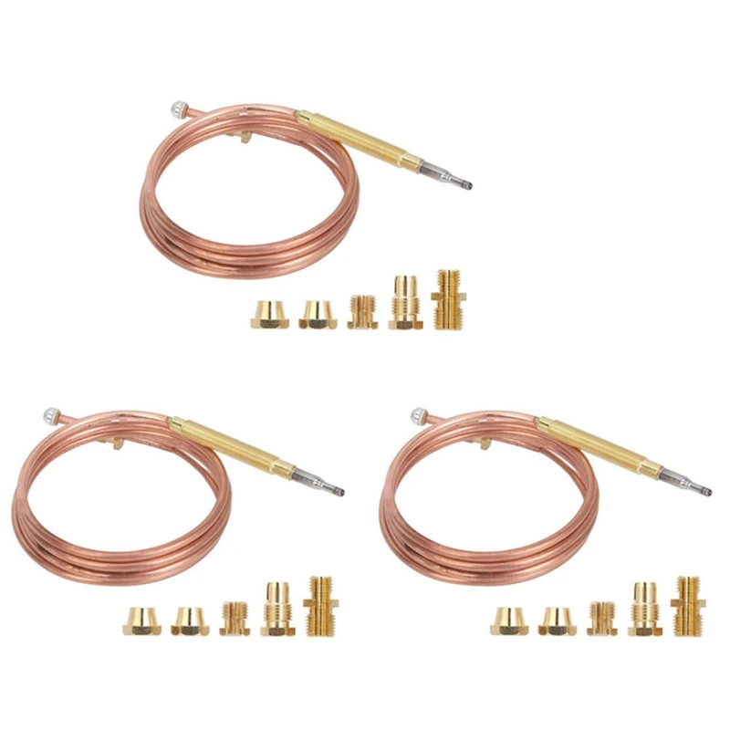 3X Universal Gas Stove Thermocouple With 15Pcs Nuts Heating Gas Burner Replacement Thermocouple Adaptor
3X Universal Gas Stove Thermocouple With 15Pcs Nuts Heating Gas Burner Replacement Thermocouple Adaptor