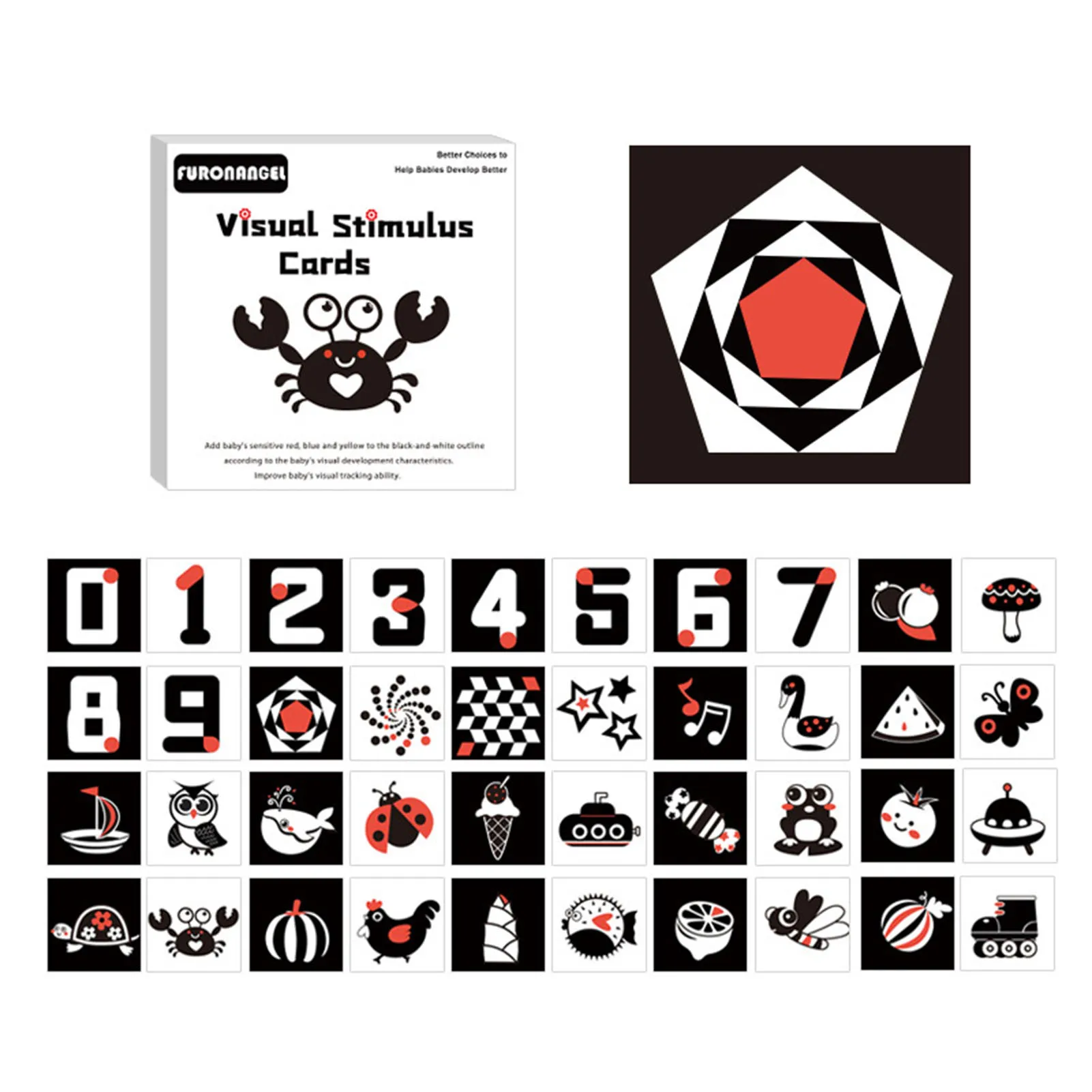 Baby Black White Flash Card Educational Montessori Baby Toys 0-12 Months High Contrast Visual Stimulation Flashcard Sensory Toys
Baby Black White Flash Card Educational Montessori Baby Toys 0-12 Months High Contrast Visual Stimulation Flashcard Sensory Toys