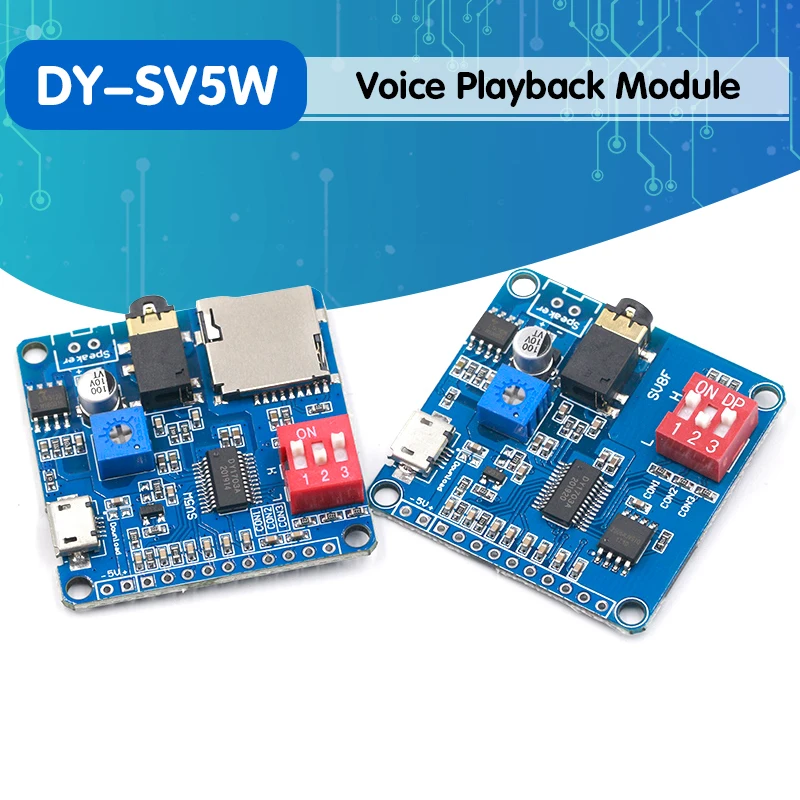 Voice Playback Module Board MP3 Music Player 5W MP3 Playback Serial Control SD/TF Card For Arduino DY-SV5W DY-SV8F
Voice Playback Module Board MP3 Music Player 5W MP3 Playback Serial Control SD/TF Card For Arduino DY-SV5W DY-SV8F