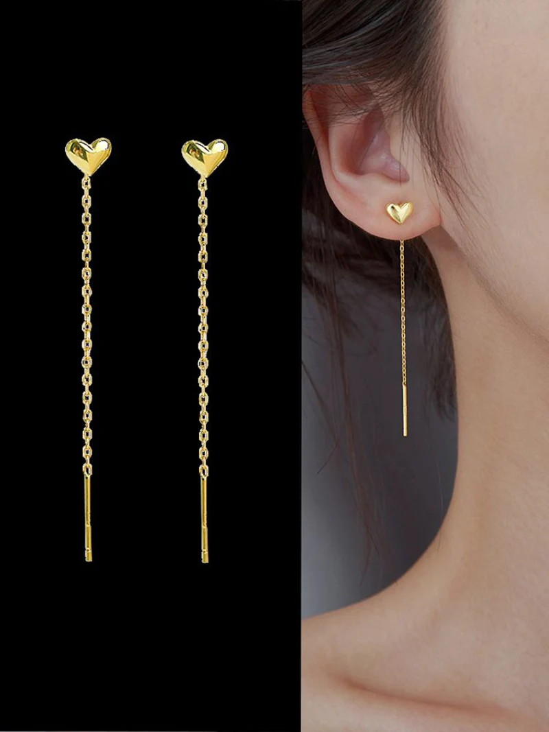 Korean Love Ear Line Titanium Steel Simple Tassel Earring Women Romantic Elegant Jewelry Accessory Wedding Anniversary Party Bar 
Korean Love Ear Line Titanium Steel Simple Tassel Earring Women Romantic Elegant Jewelry Accessory Wedding Anniversary Party Bar