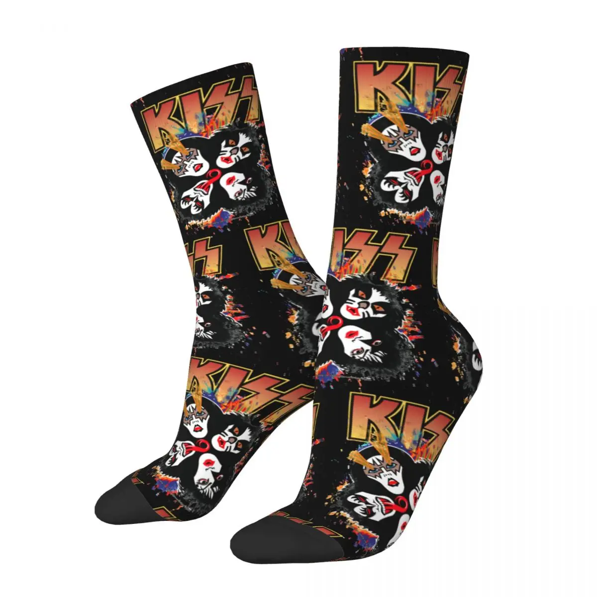 

Носки мужские и женские с логотипом KISS Band, модные носки в стиле Харадзюку, подарок на весну, лето, осень и зиму