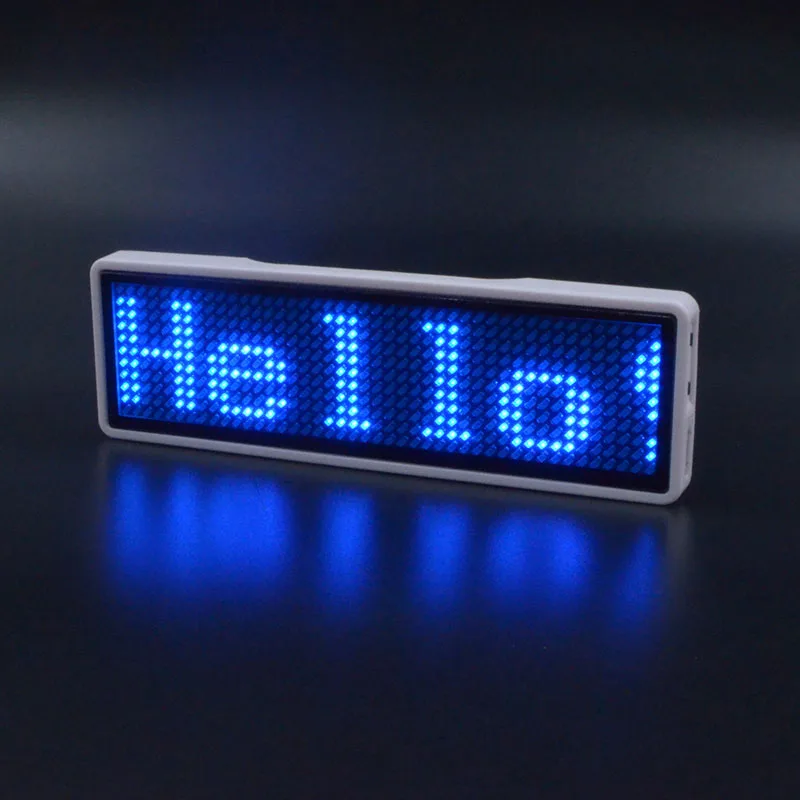 

custom design Display Scrolling Text Message Led Name Card Tag Sign Advertising Board Rechargeable Programmable Led Tag