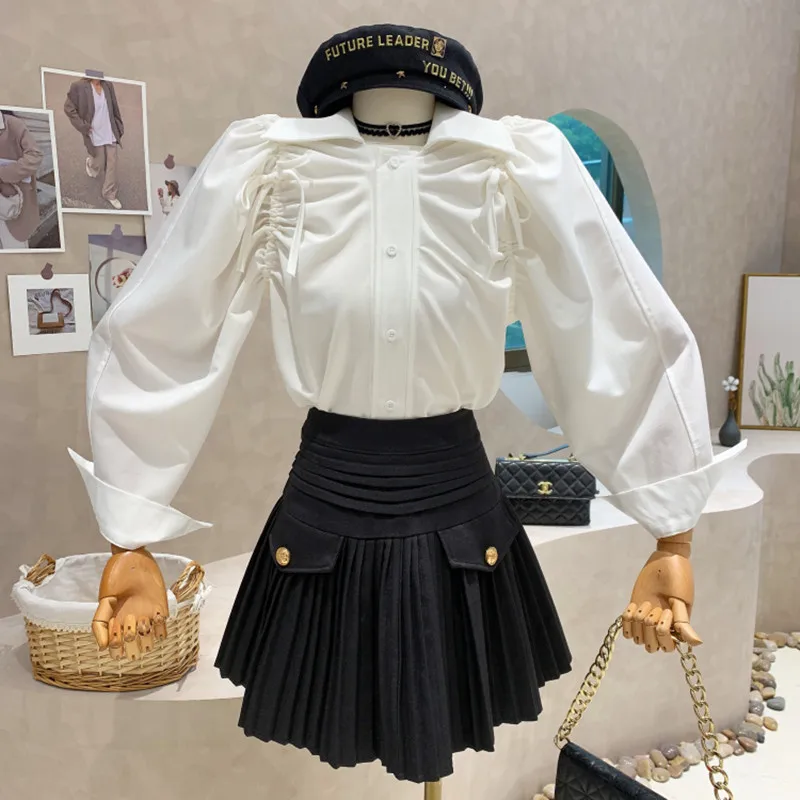 Niche Design New Women's Clothing 2022 Spring Design Sense Drawstring Pleated Long Sleeve Shirt Feminine Thin White Top
Niche Design New Women's Clothing 2022 Spring Design Sense Drawstring Pleated Long Sleeve Shirt Feminine Thin White Top