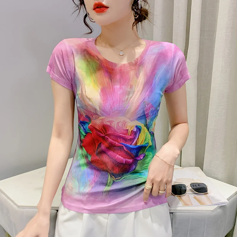 2022 Brand New Womens T-Shirt Printed Short Sleeve Women T shirt For Female Slim Tops Woman T shirts Clothing
2022 Brand New Womens T-Shirt Printed Short Sleeve Women T shirt For Female Slim Tops Woman T shirts Clothing