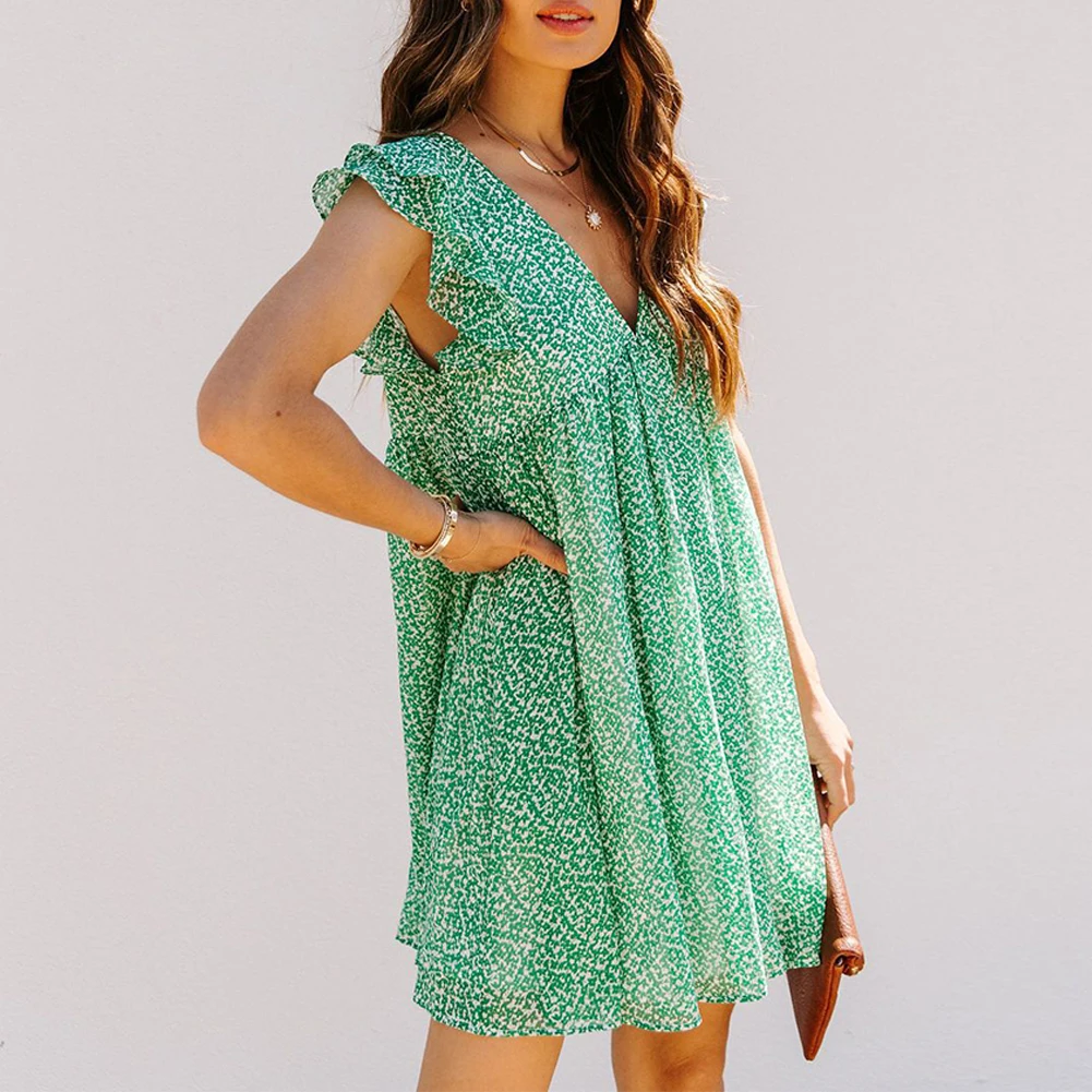 Dress Woman Dress For Women Daily Floral Printed Flowing Holiday Ruffles Short Dress Sleeveless Summer Fashion
Dress Woman Dress For Women Daily Floral Printed Flowing Holiday Ruffles Short Dress Sleeveless Summer Fashion