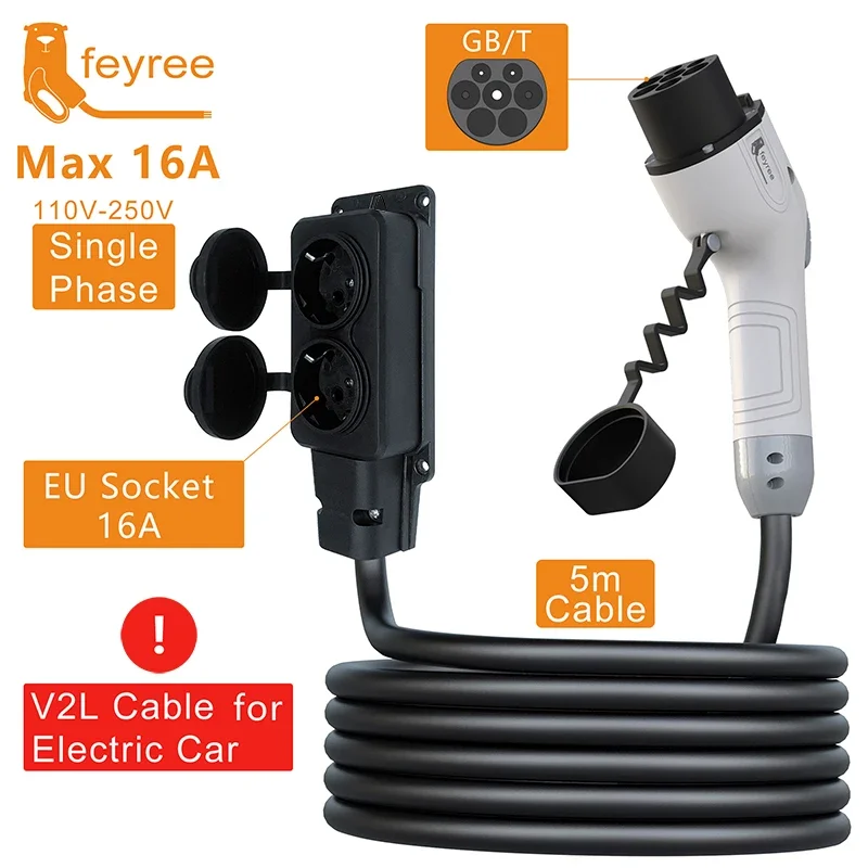 Feyree V2L кабель разрядный разъем EV зарядное устройство GBT шнур 16 А зарядный кабель 5 м с европейской адаптером уличная электростанция электрический автомобиль 
Feyree V2L кабель разрядный разъем EV зарядное устройство GBT шнур 16 А зарядный кабель 5 м с европейской адаптером уличная электростанция электрический автомобиль