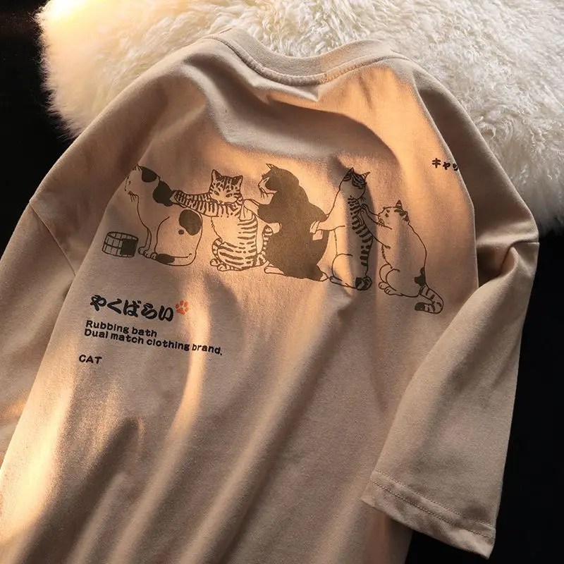 American Retro 100 Cotton Summer Short Sleeve T-shirt Men's oversize loose print couple half sleeve T-shirt
American Retro 100 Cotton Summer Short Sleeve T-shirt Men's oversize loose print couple half sleeve T-shirt