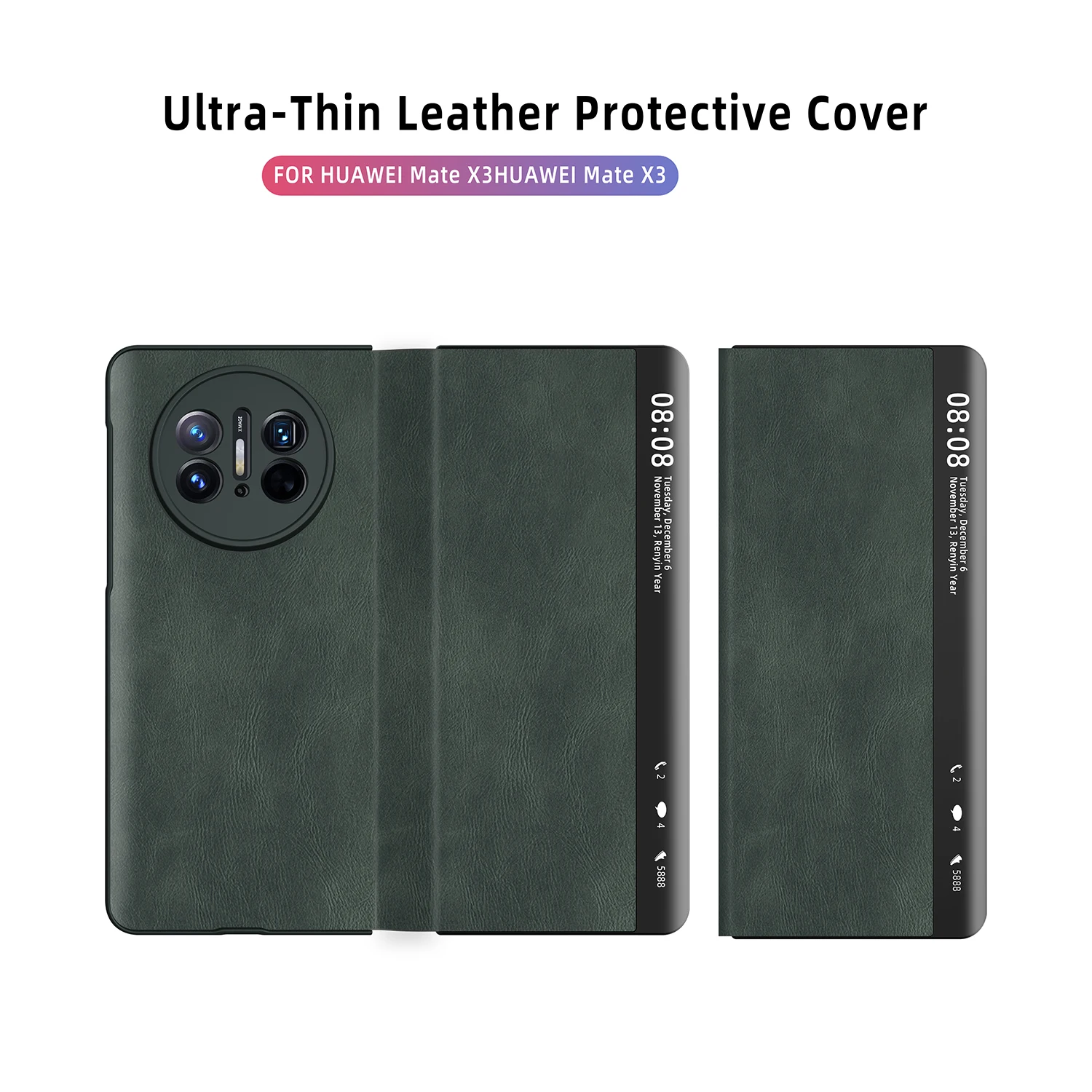 For Huawei Mate X3 Case Luxury Plain Leather Intelligent Window Folding Shockproof All Inclusive Protection Back Cover Accessory
For Huawei Mate X3 Case Luxury Plain Leather Intelligent Window Folding Shockproof All Inclusive Protection Back Cover Accessory