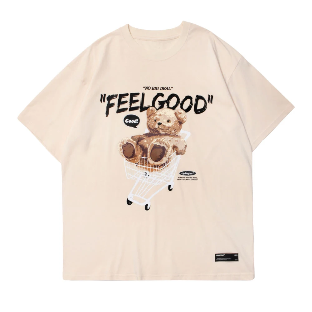 2023 New Short Sleeve Tees Harajuku Streetwear Toy Bear Shopping Cart Print T-Shirts Cotton Casual Hip Hop Loose Tshirts Tops
2023 New Short Sleeve Tees Harajuku Streetwear Toy Bear Shopping Cart Print T-Shirts Cotton Casual Hip Hop Loose Tshirts Tops