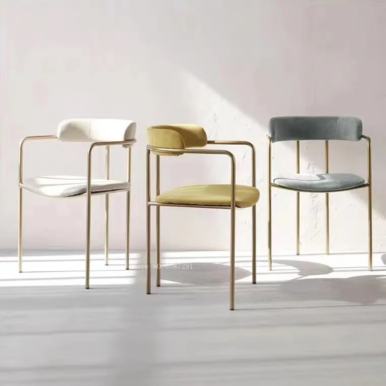 Modern Luxury Dining Chair Bistro Geometric Armrest Ergonomic Office Balcony Chair Cafe Cosmetic Metal Fauteuil Furniture sillas
Modern Luxury Dining Chair Bistro Geometric Armrest Ergonomic Office Balcony Chair Cafe Cosmetic Metal Fauteuil Furniture sillas