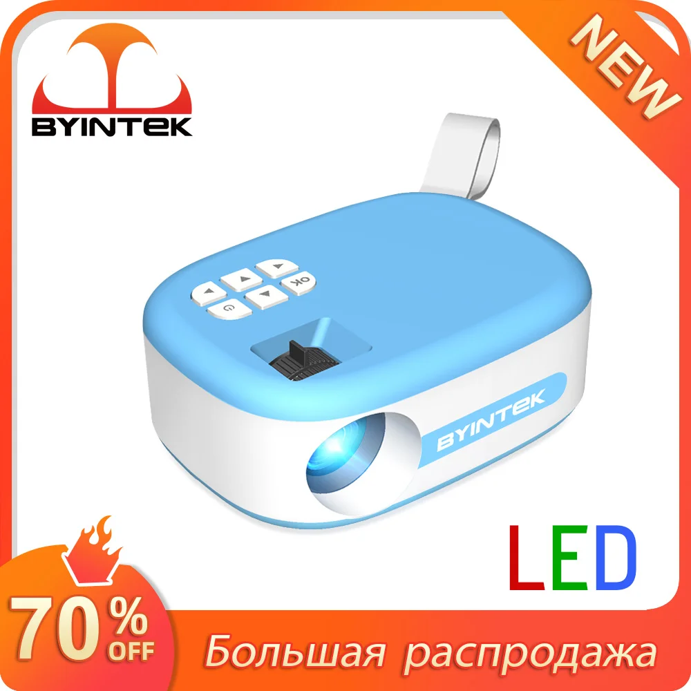 

BYINTEK C520 Mini Projector LED Pocket Pico HD 200inch Home Theater Movie Game Portable LED Video for 1080P Cinema