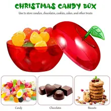 Christmas Boxes Candy Apples Box Party Filled Ornaments Bobbing Plastic Fillable Xmas Decor Containers Favors Ornament Shaped
