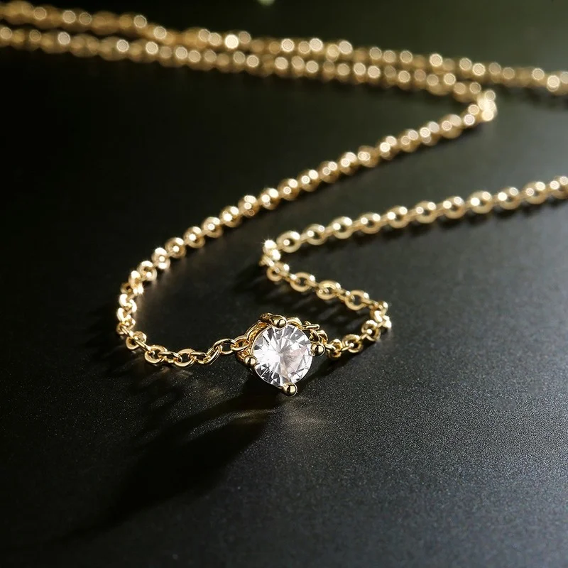 Fashion High Quality CZ Crystal Pendant Necklace for Women Classic Romantic Bridal Wedding Jewelry Gifts Simple Shiny Necklaces
Fashion High Quality CZ Crystal Pendant Necklace for Women Classic Romantic Bridal Wedding Jewelry Gifts Simple Shiny Necklaces