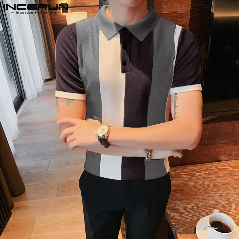 Korean Style New Men Wide Striped Contrast Printed Shirts Casual Male Short Sleeved Knitted Lapel Blouse S-5XL INCERUN Tops 2023
Korean Style New Men Wide Striped Contrast Printed Shirts Casual Male Short Sleeved Knitted Lapel Blouse S-5XL INCERUN Tops 2023