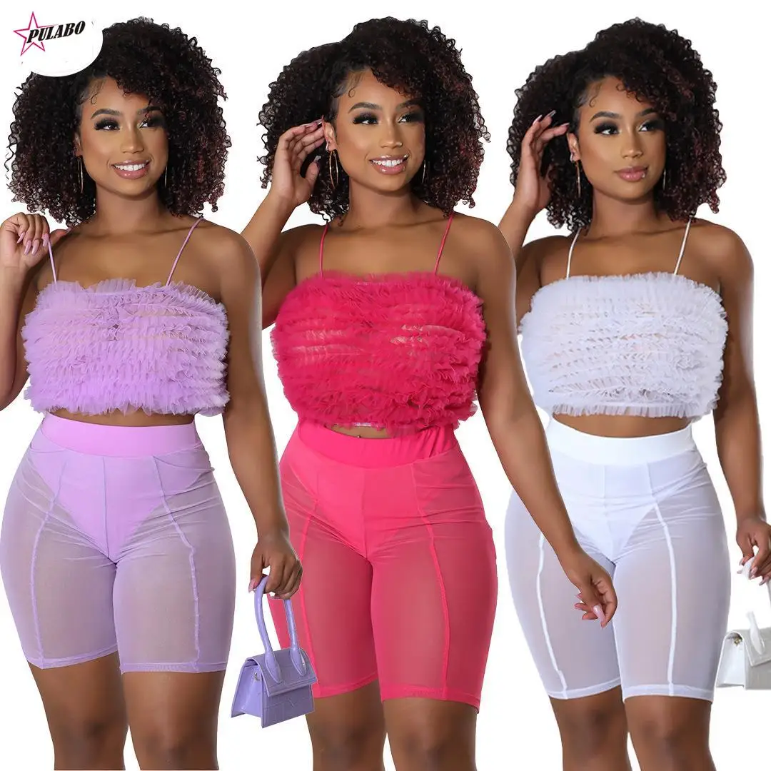 Solid Elastic Mesh Corset Tops And Sheer Shorts Two Piece Sets Womens Outfits Summer PULABO Night Club Wear Sexy Streetwear
Solid Elastic Mesh Corset Tops And Sheer Shorts Two Piece Sets Womens Outfits Summer PULABO Night Club Wear Sexy Streetwear