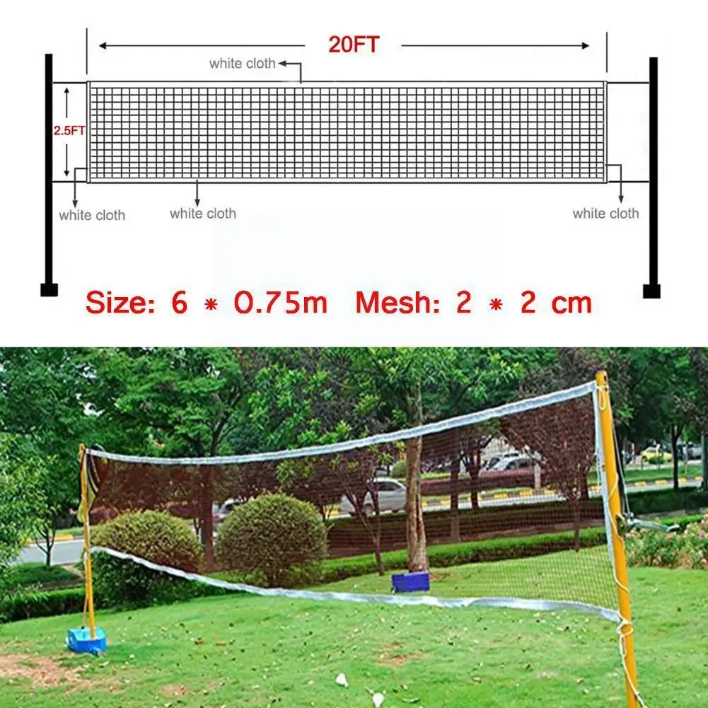 6.1mx0.75m Professional Sport Training Standard Badminton Volleyball Mesh Net Shipping Net Drop Outdoor Exercise Net Tennis L2a8
6.1mx0.75m Professional Sport Training Standard Badminton Volleyball Mesh Net Shipping Net Drop Outdoor Exercise Net Tennis L2a8