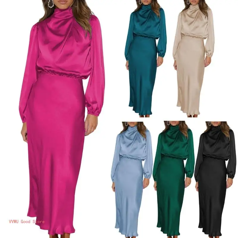 Свободное платье-макси для женщин, женское платье, однотонное платье, модное платье с ложным воротником, Коктейльные юбки 
Свободное платье-макси для женщин, женское платье, однотонное платье, модное платье с ложным воротником, Коктейльные юбки