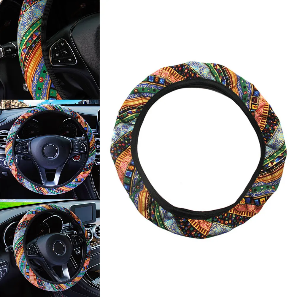 Bohemian Linen Style Elastic Car Steering Wheel Cover Non-slip Waterproof Breathable Styling Interior Decoration Car Accessories
Bohemian Linen Style Elastic Car Steering Wheel Cover Non-slip Waterproof Breathable Styling Interior Decoration Car Accessories