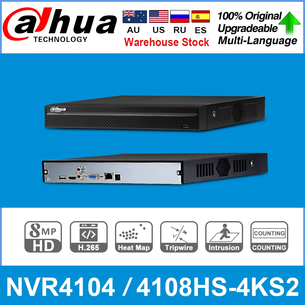 Dahua Original 4K 8MP 4CH NVR4104HS-4KS2 8CH NVR4108HS-4KS2/L 16CH NVR4116HS-4KS2/L Smart265 Face Detect Network Video Recorder
Dahua Original 4K 8MP 4CH NVR4104HS-4KS2 8CH NVR4108HS-4KS2/L 16CH NVR4116HS-4KS2/L Smart265 Face Detect Network Video Recorder