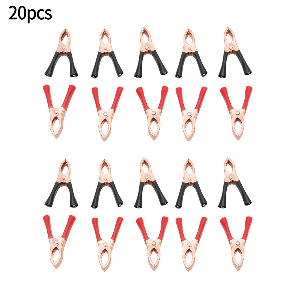 

2/10/20pcs 30A 70mm Red Black Alligator Clips Caravan Van Battery Test Lead Clips Best Promotion Crocodile Plug Power Connector