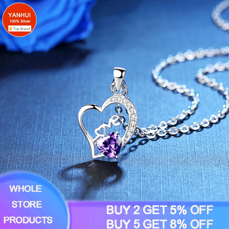 To My Love Tibetan Silver S925 Necklace With Love Letter Purple Heart Zircon Crystal Pendant Necklace Choker Jewelry Gift
To My Love Tibetan Silver S925 Necklace With Love Letter Purple Heart Zircon Crystal Pendant Necklace Choker Jewelry Gift