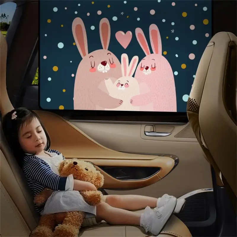 

Magnetic Heat Insulation Side Sunshade Universal Automobile Window Sunshade Freely Retractable Sun Protection Animal Pattern
