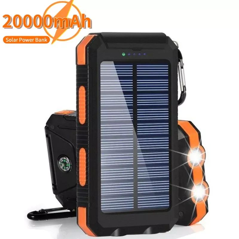 NEW 20000mAh Solar Power Bank Solar Panel Powerbank Waterproof Dual USB Battery Charging LED External Charger For iPhone
NEW 20000mAh Solar Power Bank Solar Panel Powerbank Waterproof Dual USB Battery Charging LED External Charger For iPhone