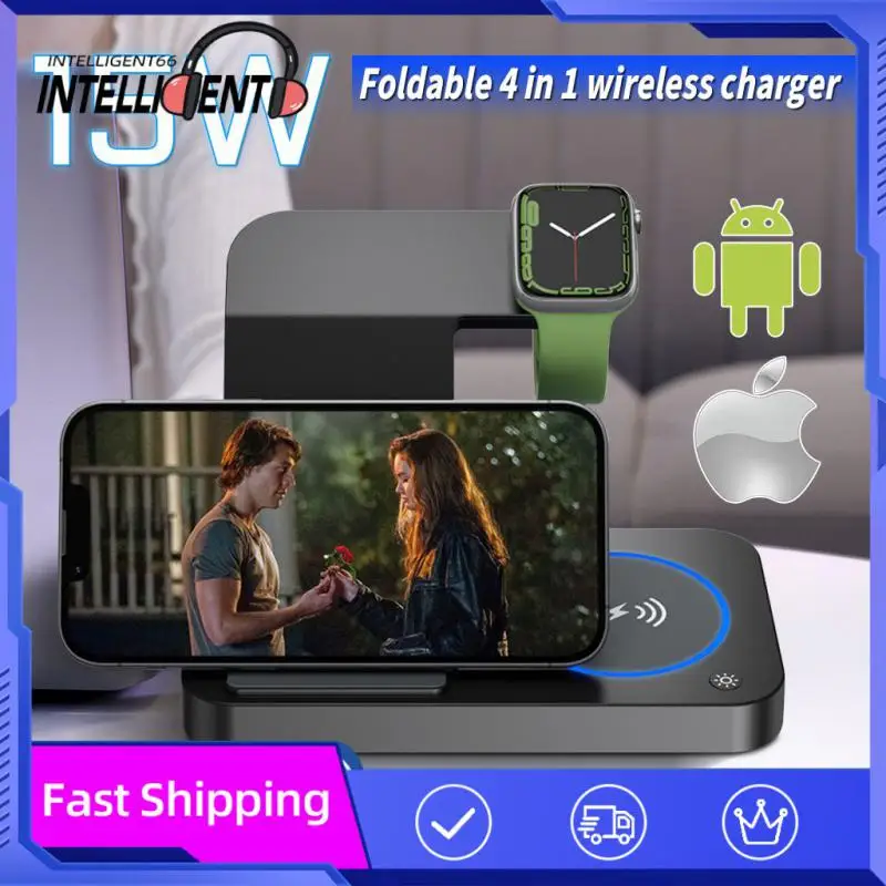 Folding Charging Station 4 In 1 15w Fast Charging Dock Station Chargers Portable Induction Charging Pad Fireproof
Folding Charging Station 4 In 1 15w Fast Charging Dock Station Chargers Portable Induction Charging Pad Fireproof